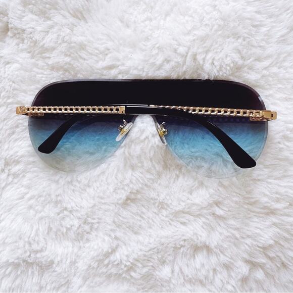 Jasmine Clear Blue Sleek Single-Lens Sunglasses - Picture 9 of 11